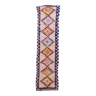 2000's Colorful Moroccan Wool Runner Rug - 10.2 X 2.6 Ft For Sale
