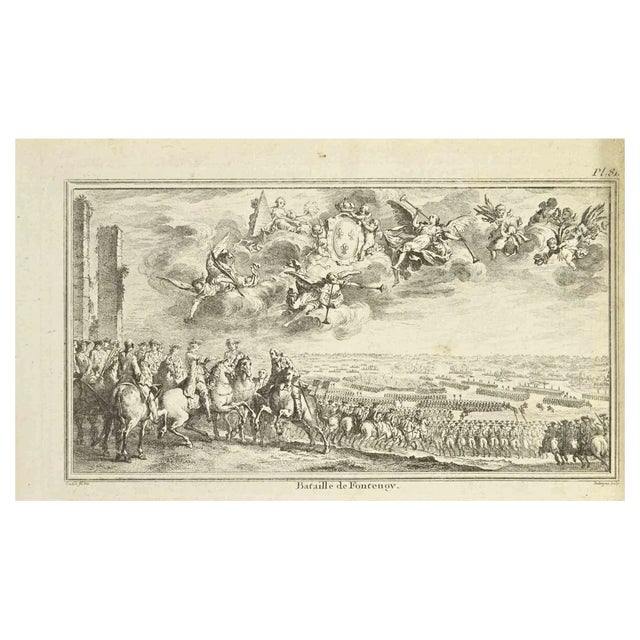 Nicholas Cochin, The Battle of Fontenoy, Etching, 1755 For Sale