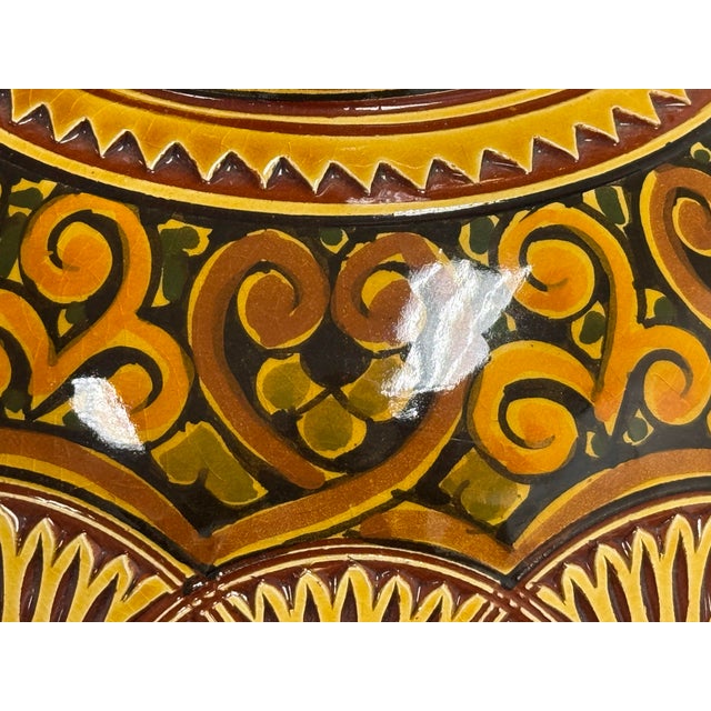 Moroccan Ceramic Vase + Bowl, Set of Two For Sale - Image 9 of 12