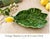 Vintage Portuguese Majolica Style Lemon Leaf Dish by Olfaire – French Country Green Glazed Ceramic Catchall For Sale In Raleigh - Image 6 of 12