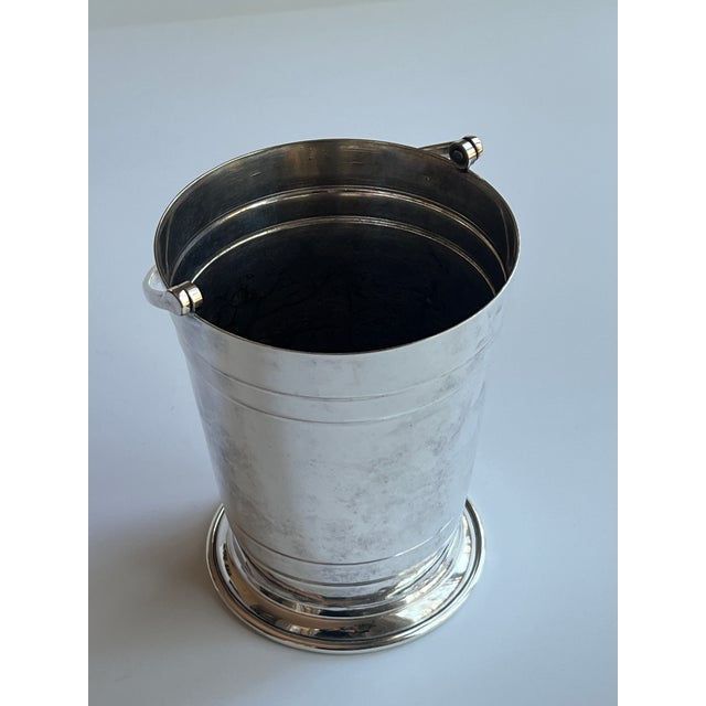 English Silver Plated Seranco Ice Bucket With Handle For Sale - Image 3 of 7