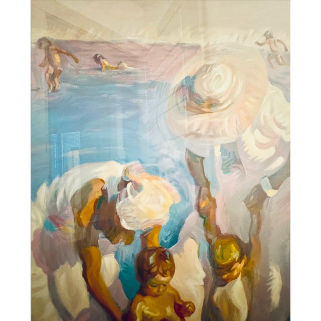 Impressionist 1980s John Asaro "Beach at Del Mar" Custom Frame, Signed & Numbered Hc 8 of 25 Serigraph For Sale - Image 3 of 8