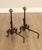 Antique Pair of Forged Iron and Brass Fireplace Andirons For Sale - Image 10 of 12