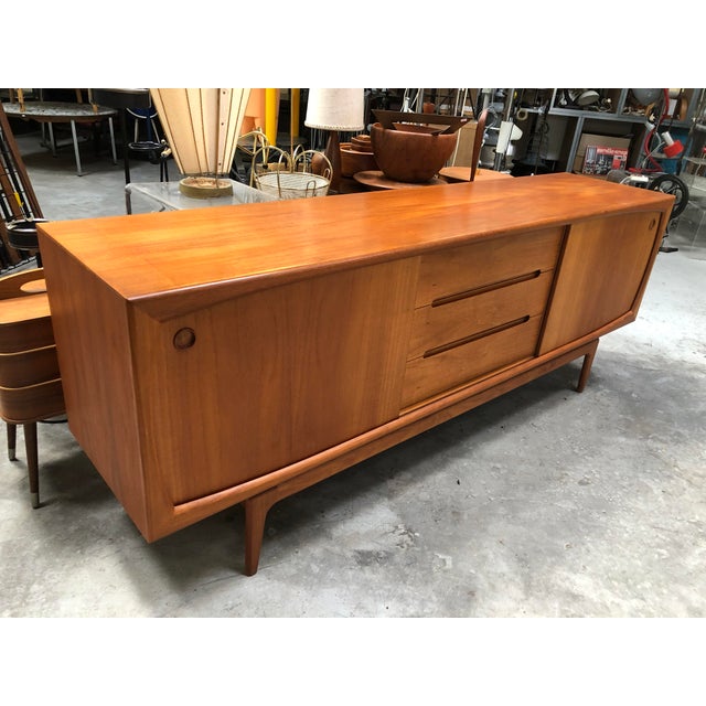 Modern Danish Teak Sideboard by Arne Hovmand-Olsen, 1950s For Sale - Image 3 of 11