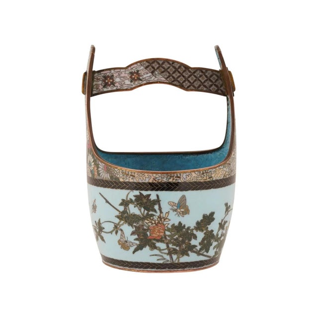 Japanese Polychrome Cloisonne Enamel Bucket W Handle For Sale In New York - Image 6 of 6