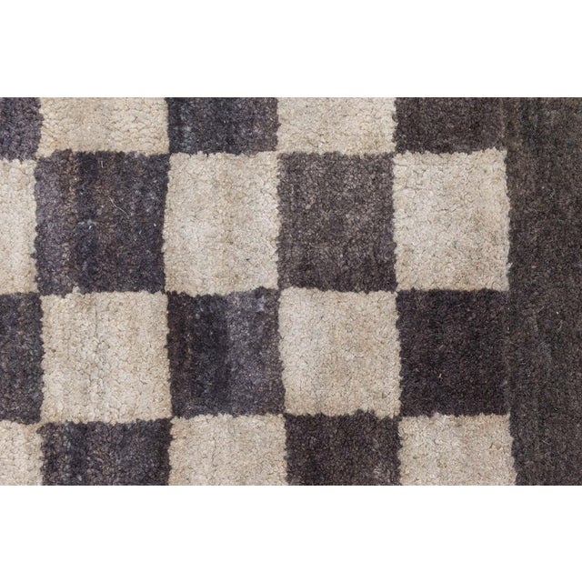 Modern Modern Deco Wool Runner with Geometric Checkerboard Design by Doris Leslie Blau For Sale - Image 3 of 7