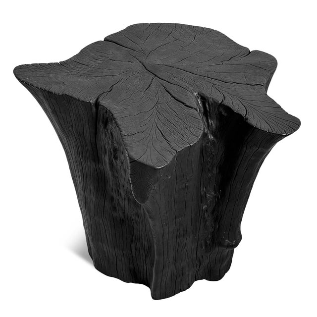 Contemporary Black Organic Modern Natural Form Stump Stool / Side Table For Sale - Image 3 of 3