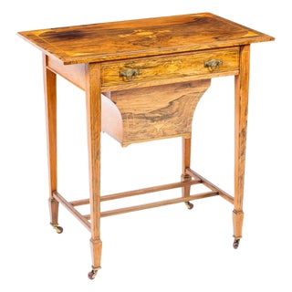 Edwardian Inlaid Workbox Side Table, 19th Century For Sale