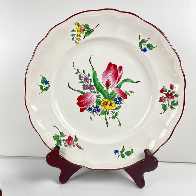 1980s Dessert Plates with Réverbère Pattern from KG Lunéville, 1980s, Set of 6 For Sale - Image 5 of 8