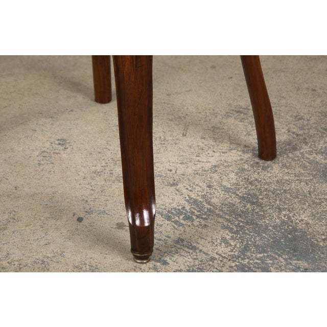 Antique French Louis XV Style Balloon Back Maple Dining Chairs W/ Green Velvet - Set of 6 For Sale - Image 10 of 12