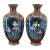 Antique Meiji Period Japanese Cloisonné Enamel Vases With Bird & Floral Decoration - A Pair For Sale
