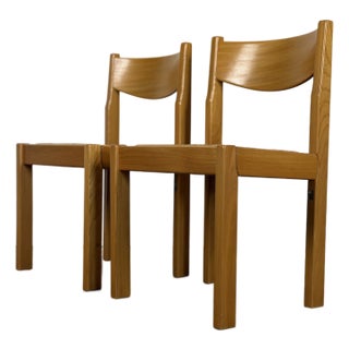 Vintage Pair of Maison Regain Elm Dining Chairs For Sale
