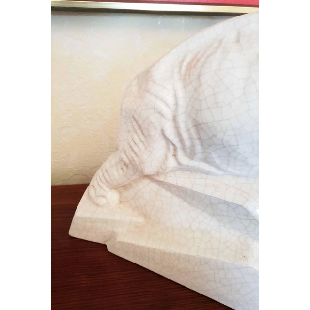 Ivory Elephant Sculpture by Emaux de Louvière For Sale - Image 8 of 12