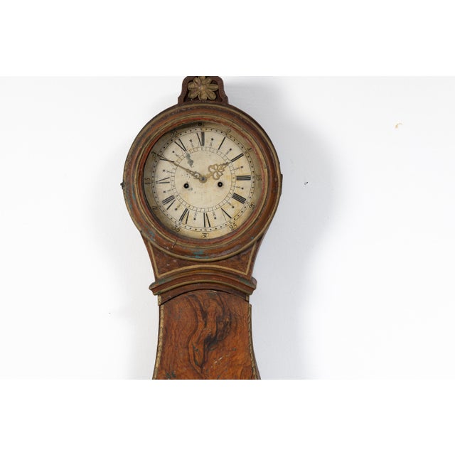 Early 19th Century Swedish Faux Paint Long Case Clock For Sale - Image 10 of 17