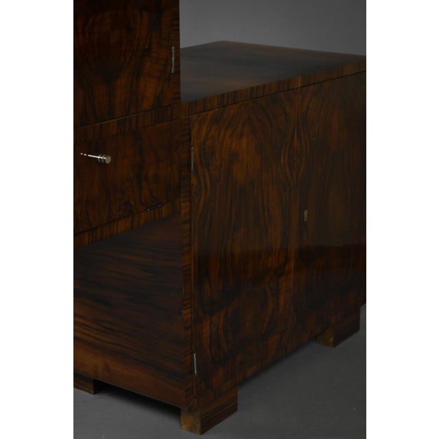Art Deco Asymmetrical Cabinet in Walnut and Chrome, Poland, 1930s For Sale - Image 11 of 13