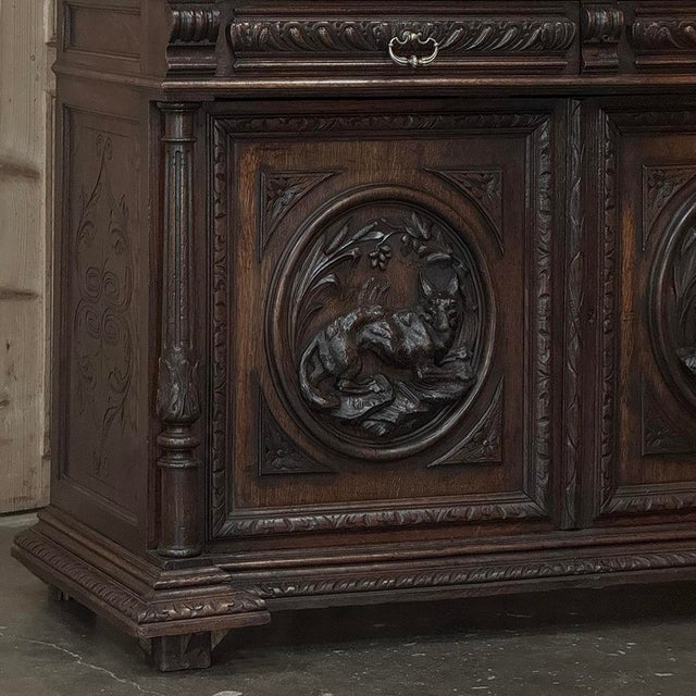 19th Century French Oak Hunt Bookcase ~ Display Cabinet For Sale - Image 10 of 18