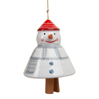 Handpainted Snowman Ceramic Bell For Sale