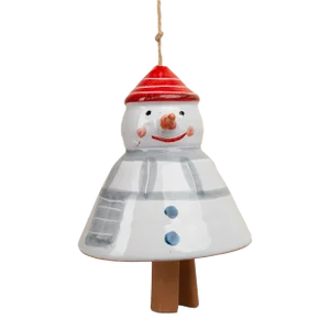 Handpainted Snowman Ceramic Bell