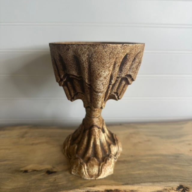 Antique Victorian Cast Iron Pedestal Urn Jardiniere Planter W/ Original Paint For Sale - Image 9 of 11