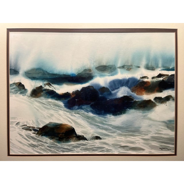 Original 1979 Watercolor Painting by Listed Iranian Artist Alireza C. Golkar AKA Ali Golkar Signed by the artist and Dated...