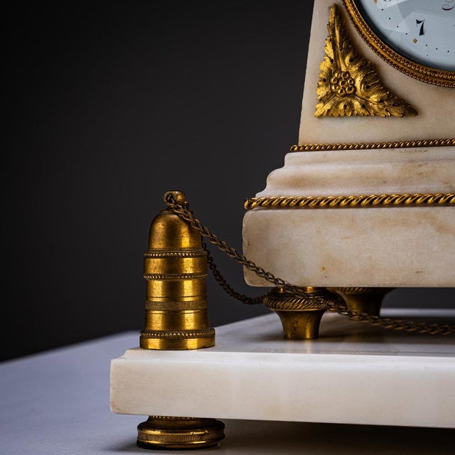 Gold Louis XVI Obelisk Clock from Roque, Paris, France, 1780 For Sale - Image 8 of 12