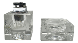 Italian Crystal Glass Smoking Set by Antonio Imperatore, 1970s, Set of 2