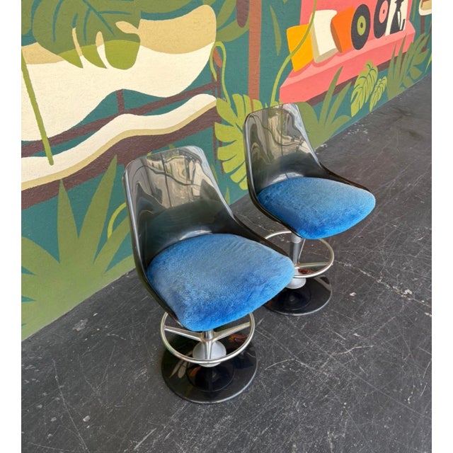 Mid Century Space Age Chromcraft Bar W 2 Barstools For Sale - Image 11 of 16