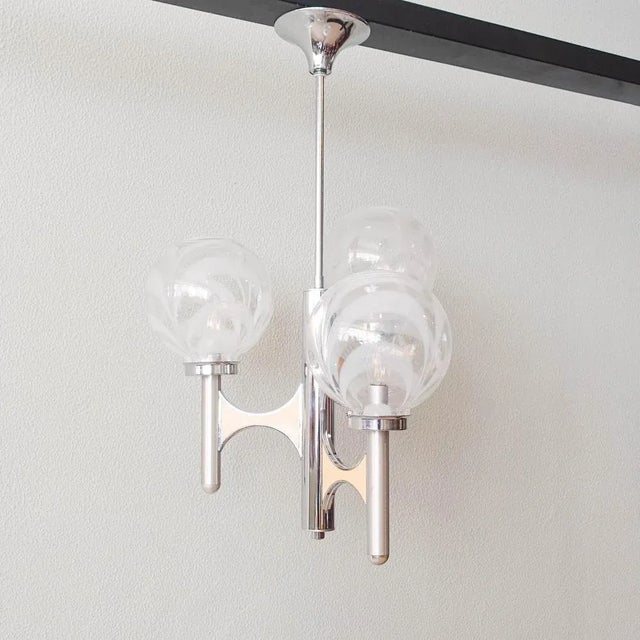 Mid-Century Modern Vintage Chandelier by Gaetano Sciolari, 1970s For Sale - Image 3 of 18