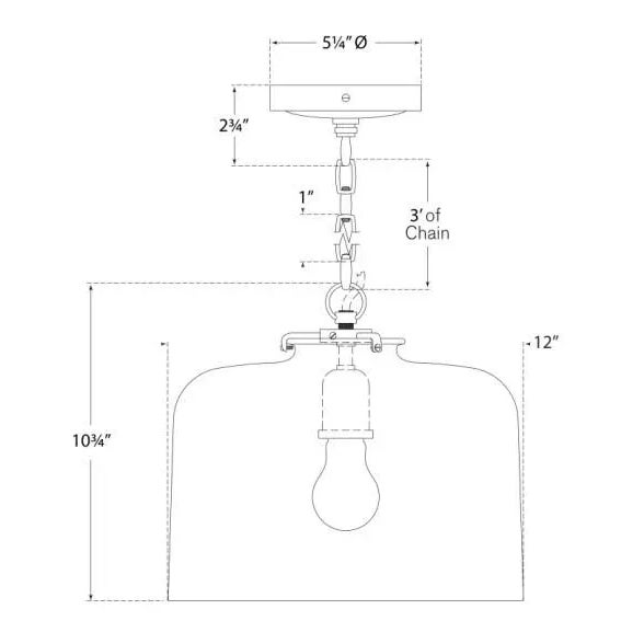 Visual Comfort Thomas O'Brien for Visual Comfort Signature Katie Dome Pendant in Hand-Rubbed Antique Brass with Clear Glass For Sale - Image 4 of 4