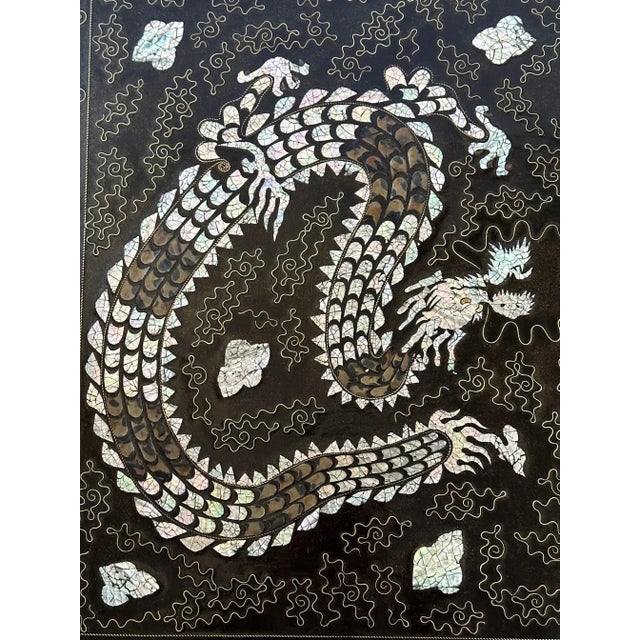 Korean Low Lacquer Table with Elaborate Inlays For Sale - Image 9 of 12