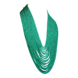 Natural Zambian Emerald Beads in 20 lines For Sale