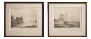 After Alex Callander & F. Nicholson, Castle & Ruins, 1811, Etchings, Set of 2