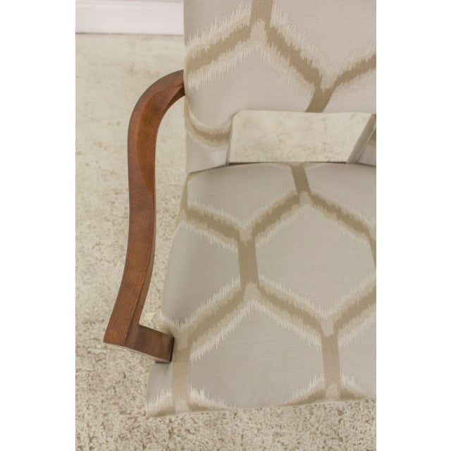 Pair Century Modern Design Upholstered Open Armchairs For Sale In Philadelphia - Image 6 of 13