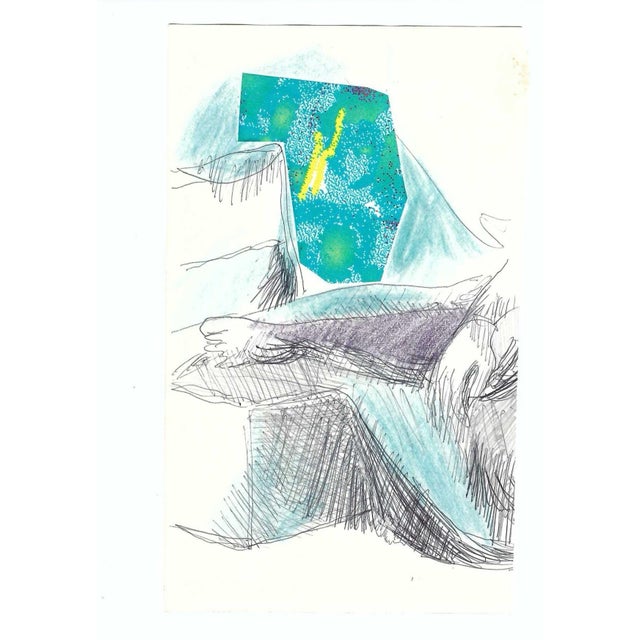 Double sided female nude from the estate of Chicago artist James Frederic Bone (1929-2015). Signed with artist's cypher...