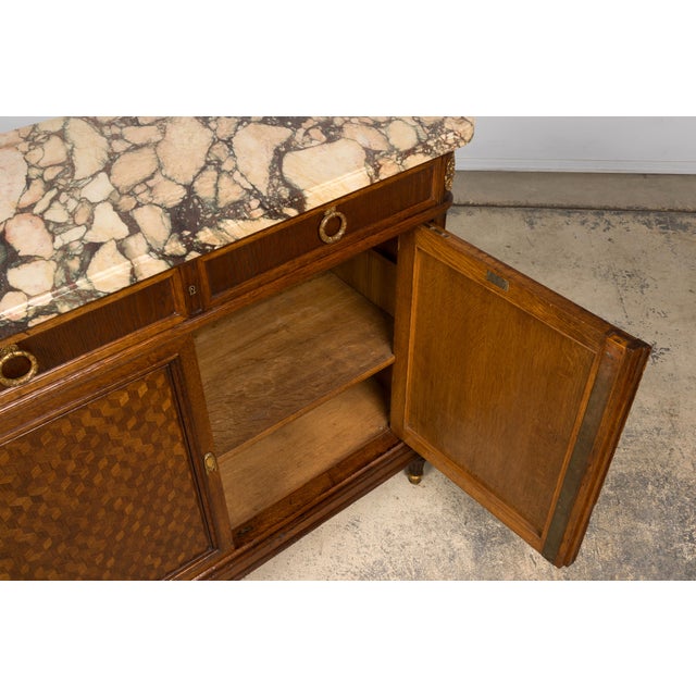 Late 19th Century French Louis XVI Oak and Marble Buffet by Haentges Freres For Sale - Image 14 of 18