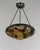 Daum freres & Louis Majorelle poplar autumn leaves A wonderful French art deco hanging fixture in wrought iron with a...