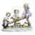 Large Capodimonte Porcelain Figural Sculpture of Children and Dog on Seesaw Mid to Late 20th Century For Sale