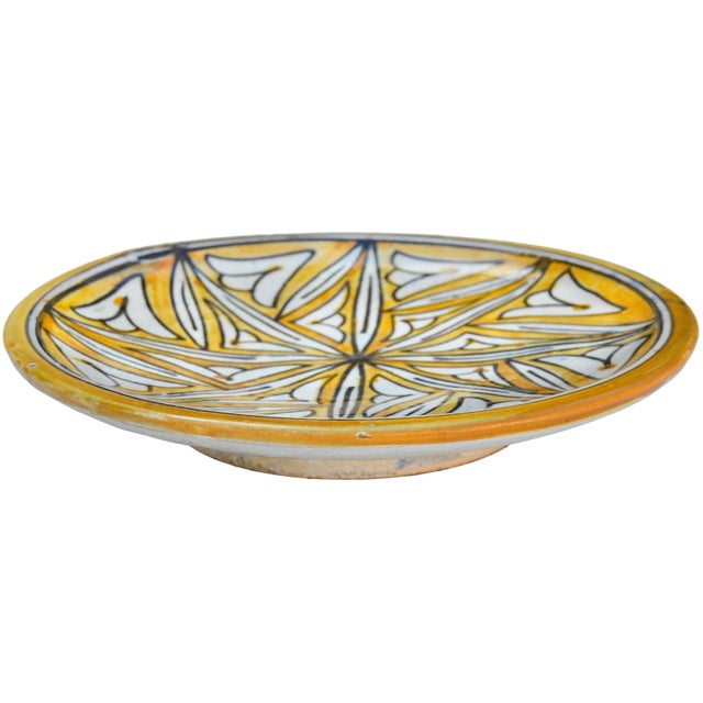 Ceramic Late 19th Century Hand-Crafted Moroccan Ceramic Decorative Wall Plate For Sale - Image 7 of 9