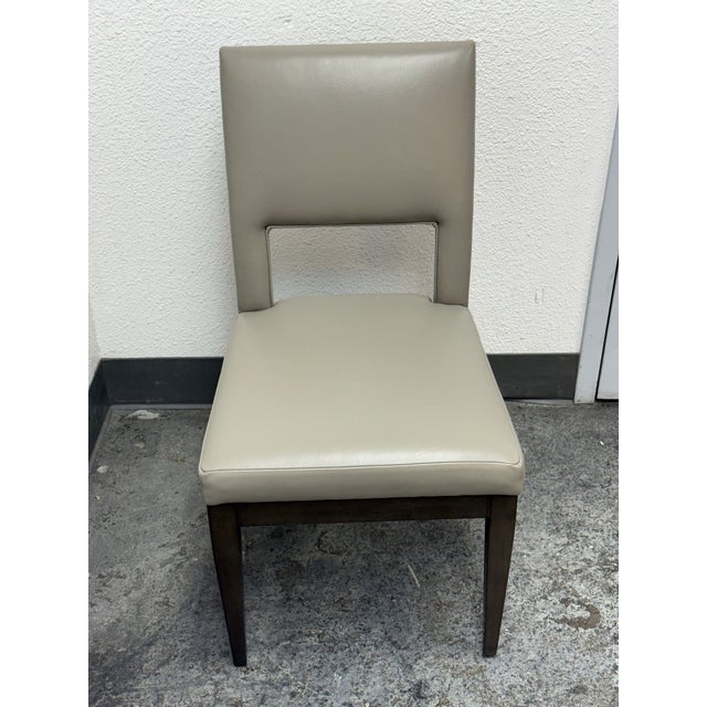 Modern Swaim Joli Leather Side Chair For Sale - Image 3 of 12