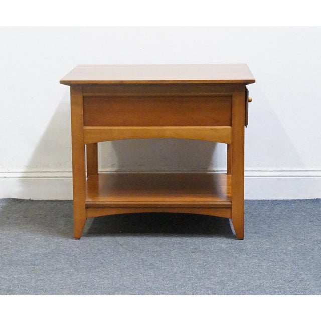 Thomasville Furniture Impressions Bridges Collection Solid Cherry Early American Shaker Style 23" Accent End Table For Sale - Image 9 of 11