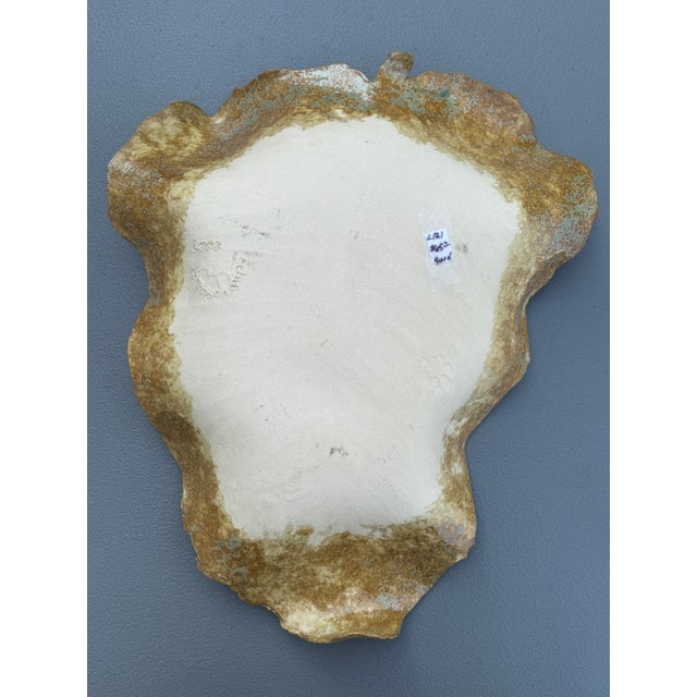 Handcrafted Signed 2007 Studio Asheville Nc Pottery: Figural 3D Leaf Platter For Sale - Image 9 of 12