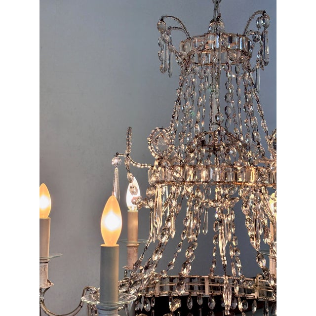 Early 19th Century French Crystal Cut Glass Candle Chandelier For Sale In San Francisco - Image 6 of 9