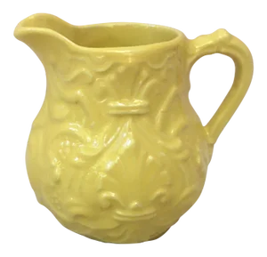 1920s French Country Yellow Majolica Creamer Onnaing