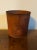 Antique 19th century American tole sap bucket or cachepot with old red paint. Hand construction and pleasing old surface...