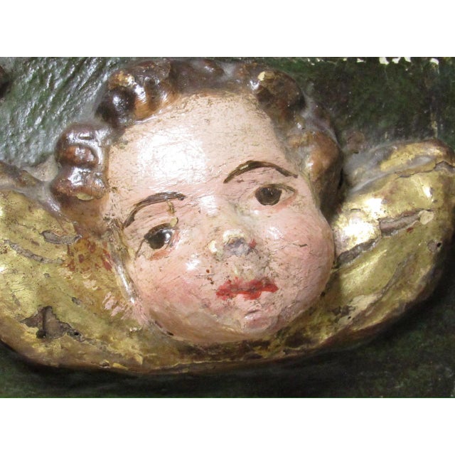 Antique Hand Carved Spanish Colonial Framed Putti Heads For Sale - Image 12 of 17
