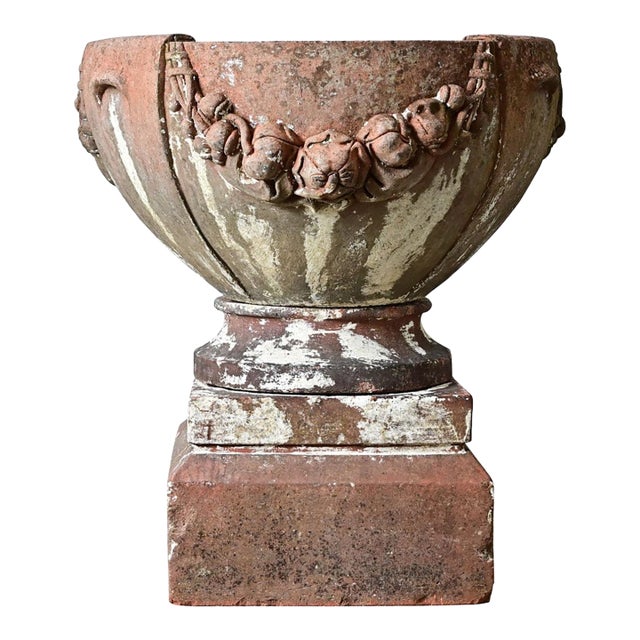 Early 20th Century English Compton Terracotta Pot on Pedestal For Sale
