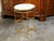 Italian Midcentury Gilt Metal Table with Marble Top and In-Curving Stretchers For Sale - Image 9 of 10
