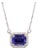 1ct Aaa Tanzanite Necklace W Natural Diamond Halo in 14k White Gold | Em 7x5mm For Sale