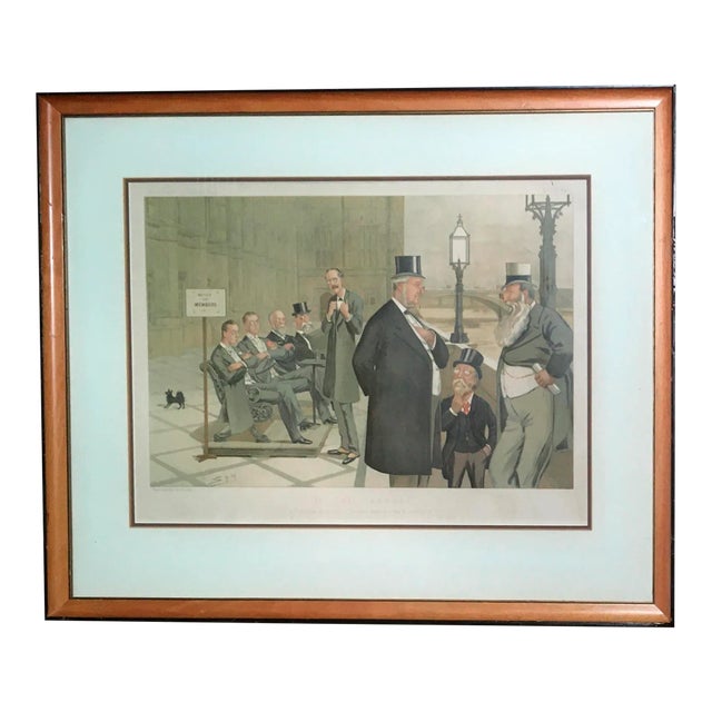 Framed Vanity Fair Print by Spy, 1893: "On the Terrace - a Political Spectacle" For Sale