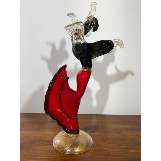 Venetian Murano Glass Flamenco Dancer Figurine, 1950 For Sale - Image 12 of 17